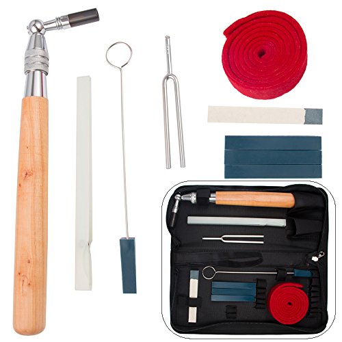 Luvay Piano Tuning Kit Tools (10 items) Professional Hammer/Lever, (Felt) Mutes, Fork - Thumbnail 7