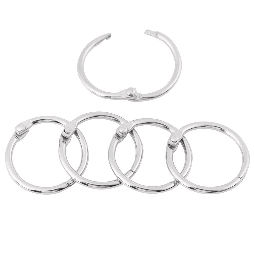 20Pcs Nickel Plated Metal Rings 3 Sizes Hinged Ring Split Key Rings Album Scrapbook Loose Leaf Clip(30mm)