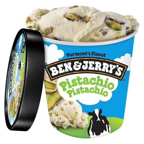 Ben & Jerry's - Vermont's Finest Ice Cream, Non-GMO - Fairtrade - Cage-Free Eggs - Caring Dairy - Responsibly Sourced Packaging, Pistachio Pistachio, Pint (4 Count)