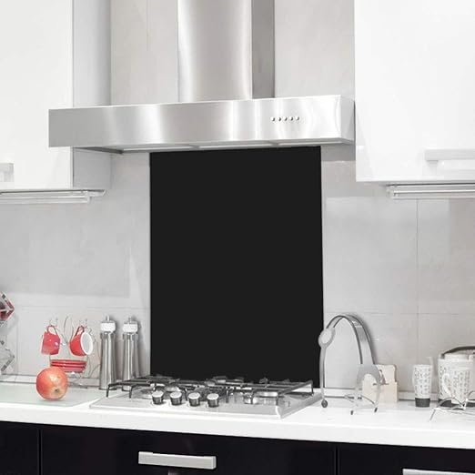 Nidda Black Toughened Glass Splashback Buy Designer Kitchen
