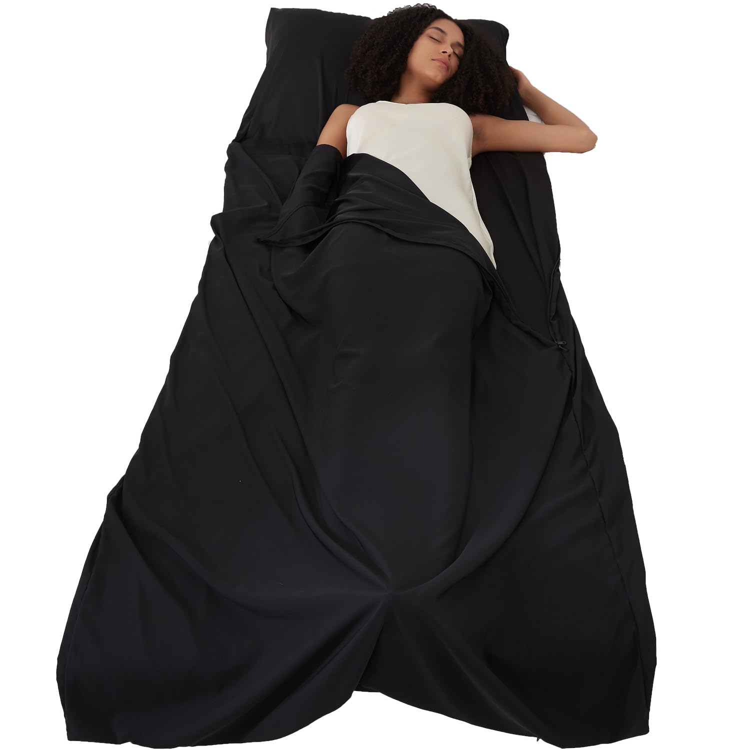 Photo 1 of ALASKA BEAR Natural Silk Sleeping Bag Liner Cocoon-Style Travel Sheet Sleep Bag with Built-in Pillowcase