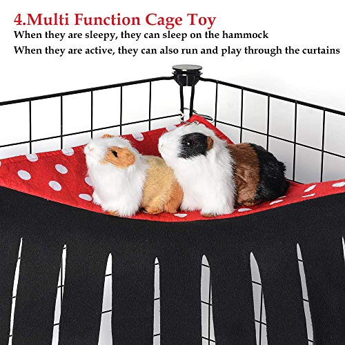 ASOCEA Small Animal Hamster Tent Hammock Pet Hideout Cage Corner Toy Accessories Hut Nest Bed Habitat Decor for Guinea Pig Chinchilla Hedgehog Rat Squirrel Ferret Dwarf Bunny