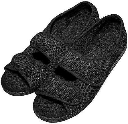 Cozy Ankle Women's Diabetic Sandals Extra Wide Open Toe Shoes Flat Feet Arthritis Edema Mesh Slippers for Elderly Woman