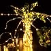 Copper Wire Lights Strings, LTROP 33ft 100 LED Solar Powered Starry String Lights, Waterproof Décor Rope Light for Seasonal Decorative Christmas Holiday, Wedding, Party- Warm White