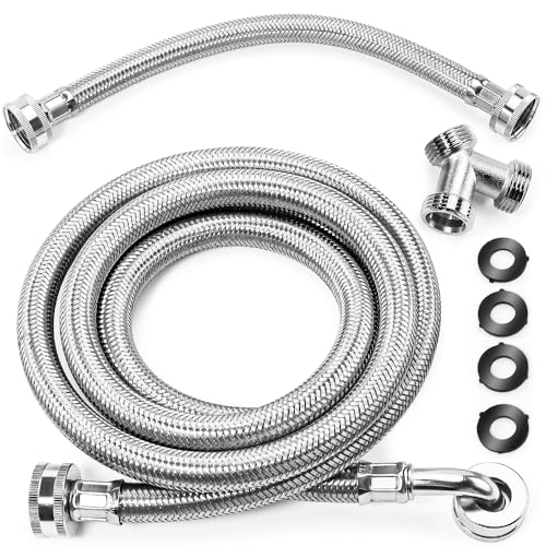 Photo 1 of 6FT Steam Dryer Hose Installation Kit with 6 Ft 90 Degree Elbow Stainless Steel Hose,1 Ft Inlet Adapter Hose and Y Connector Fit All Steam Dryers by Cenipar