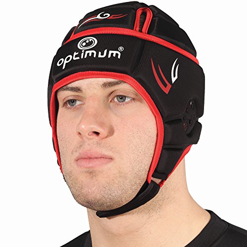 Optimum Unisex Senior Tribal Protective Headguard, Black/Red, X-Large