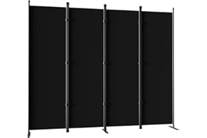 GAILDON Room Dividers and Folding Privacy Screens, Partition Room Dividers Wall for Separation, Home, Studio (4 Panels, Black)