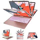 IVSO Keyboard Case for Ipad Pro 12.9 2018 3rd 360 Degree Rotation,Backlit 7 Color, IPad Case with Keyboard Apple Pencil Charging Supported Fit for Apple Ipad Pro 12.9 2018 (Rosegold)