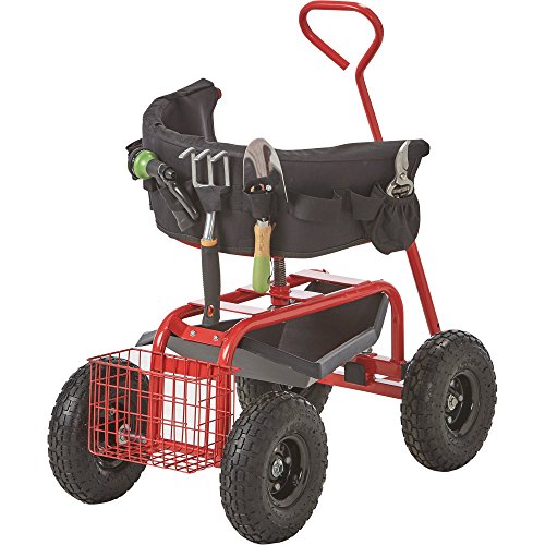 Kotulas Deluxe Rolling Garden Seat with Easy Change Turnbars — Red