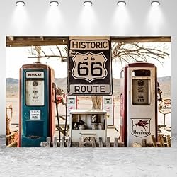 Vinyl Route 66 Birthday Party Photography Backdrop