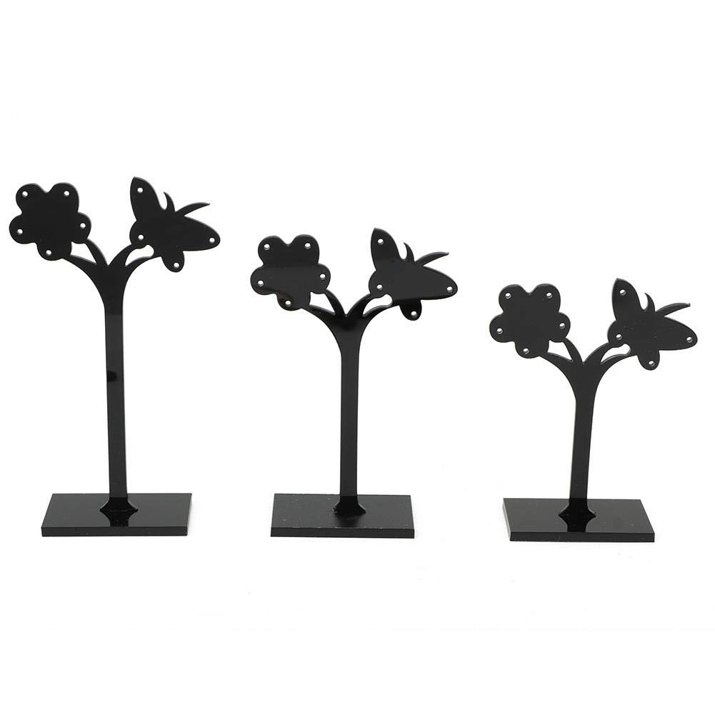 Boquite Jewellery Bust Holder, Acrylic Stands For Display, Jewelry Stand, Jewellery Tree, Jewelry Display, 3pcs Earring Holder Earring Stand (Butterflies)