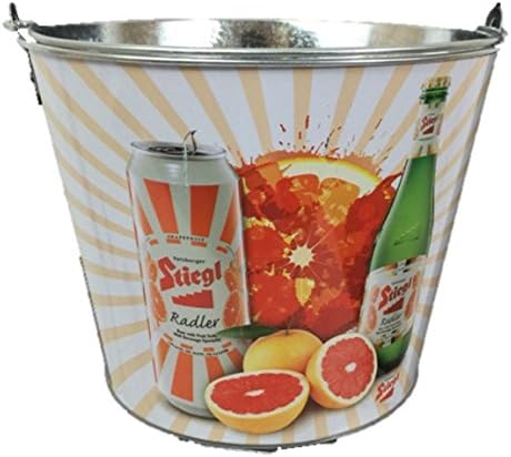 Salzburger Stiegl Beer Red Painted Metal Ice Bucket