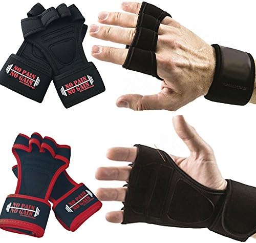Weight Lifting Gloves With 12" Wrist Wraps Support for Gym Workout, CrossFit, Weightlifting, Fitness Cross Training, Cycling - The Best For Men &amp; Women - Quality Gear (Small Red)