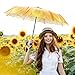 Plemo Automatic Umbrella, Folding Umbrella Windproof with Sunflower Pattern, Anti-Slip Rubberized Grip, 11.5 Inch Compact and Lightweight for Business and Travels, Wedding, Gifts, Yellow