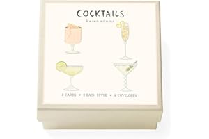 Karen Adams Gift Card Enclosure Box of 8 Assorted Cards with Envelopes - Cocktails