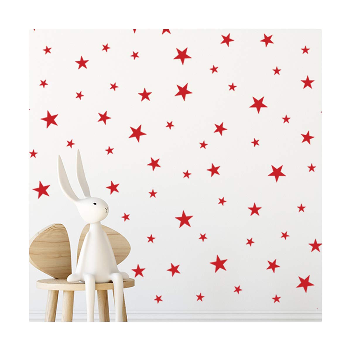 StickerDeen | Red Star Stickers Nursery Decals Decoration Removable Peel & Stick Wall Art Vinyl Decal Stickers | (Gift Pack of 166)