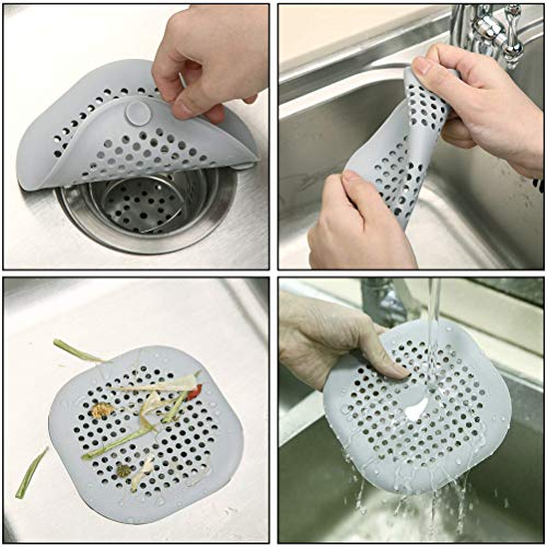 Drain Hair Catcher Silicone Universal Floral Drain Hair Catcher Drain Filter Hair Trap Filter for House Living