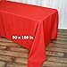 LinenTablecloth 90 x 156-Inch Rectangular Polyester Tablecloth Red