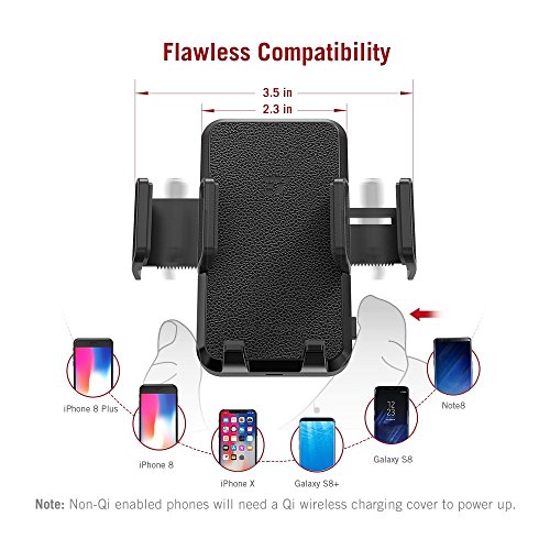 image for TaoTronics Phone Holder for Car, Wireless Car Charger Mount, Qi Fast C