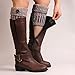 Leg Warmers,Haoricu 1 Pair Women Retro Button Crochet Knitted Stocking Leg Plush Cover Button Trim Socks (Brown)