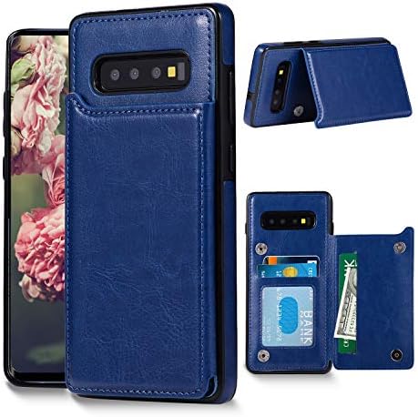 Galaxy S10 Plus Wallet Case, Samsung Galaxy S10 Plus Case with Credit Card Holder, Shuyo Premium Leather Kickstand Durable Shockproof Protective Cover Galaxy S10 Plus (6.4 inch) - Blue