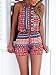 PAKULA Women's Sleeveless Bohemian Casual Romper Short Jumpsuit