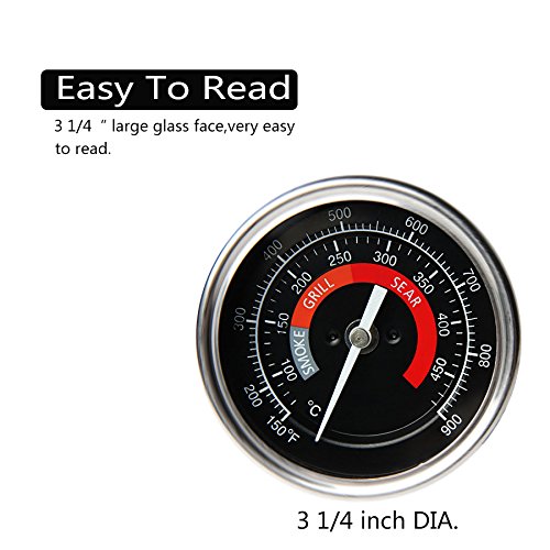 Dracarys 3.3" Grill Thermometer 150-900Â°F BBQ Grill Kamado Joe Temperature Gauge Waterproof Stainless Steel Cooking Thermometer Oven Wood Stove Accessories Tool Fits for K Joe and Other Smoker (black)
