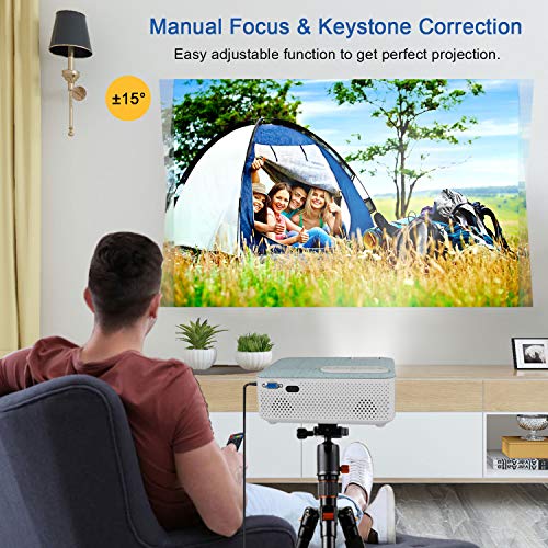 Fangor Bluetooth Projector, 1080P and 170'' Display Supported, 3600L Portable Movie Projector Mini Projector Compatible with Smartphone, TV Stick, Roku, PS4, Xbox, HDMI, VGA, TF, AV and USB - Thumbnail 4