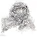 AN- Fashion Leafy Lace Scarf (Silver Gray)