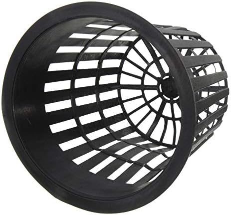 Miji 10PCS Hydroponic Planting Baskets, Black White Mesh Pot Net Basket Hydroponic Flower Container Grow Pot Cup (3 Inch)(Black) (black)