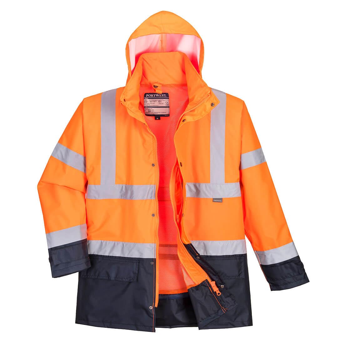 Portwest Hi-Vis Executive 5-in-1 Jacket, Size: XS, Colour: Orange/Navy, S768ONRXS
