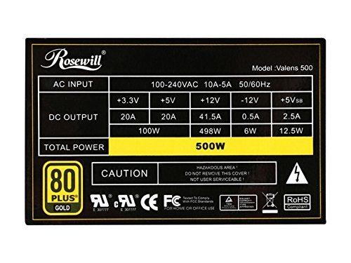 ROSEWILL-Gaming-80-Plus-Gold-1000W-Power-Supply-PSU-CAPSTONE-Series-1000-Watt-80-PLUS-Gold-Certified-PSU-with-Silent-135mm-Fan-and-Auto-Fan-Speed-Control-5-Year-Warranty