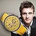 HACBIWA Sports Women Men 3-Eye Yellow Quartz Silicon Wrist Watches