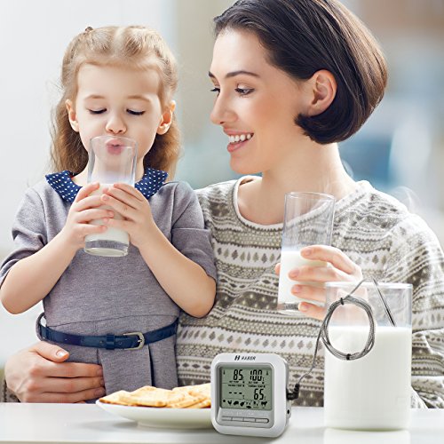Habor 063 Dual Probe BBQ Thermometer, Digital Cooking Meat Thermometer Instant Read Food Thermometer with Large LCD Backlight & Timer Mode for Kitchen Smoker Oven Grill Turkey Beef Candy Milk Water - Thumbnail 5