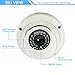 Pecham HD 1200TVL Security Camera, Surveillance CCTV Infrared Dome Camera with Night Vision and 3.6 mm Lens Wide Angle-White