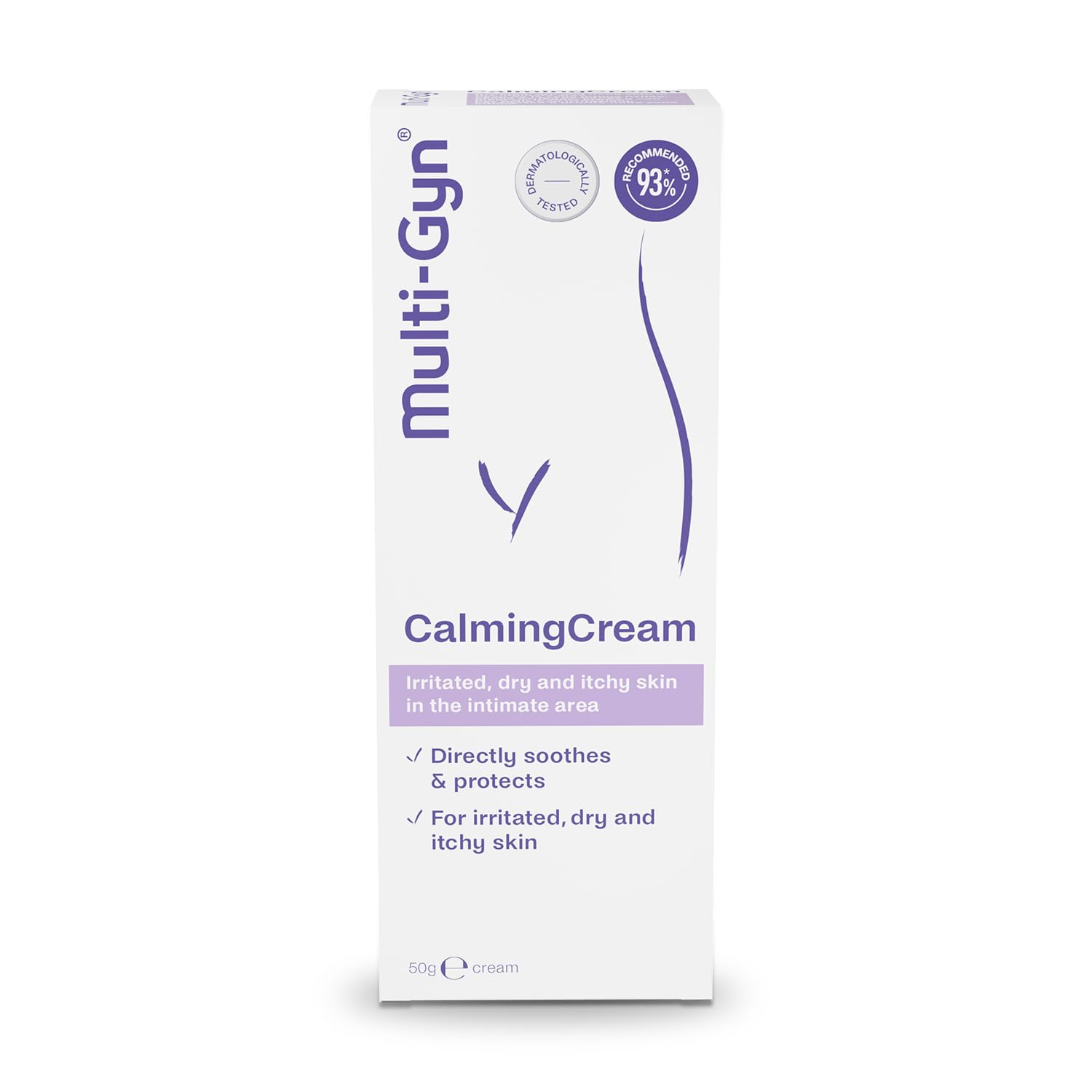 Multi-Gyn Calmingcream 50g - Directly Soothes Itching and Irritation - Intimate Care - Fragrance Free with Aloe Extract - Dermatologically Tested