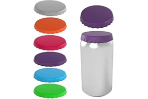 SHAMROCK HEALTH Soda or Beverage Can Lid, Cover or Protector, Fits Standard Soda/Beverage cans (2 Pack, Purple & Gray)