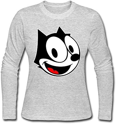 ZHENGAIMEI Womens Felix The Cat Long Sleeve Pre-cotton Tshirt
