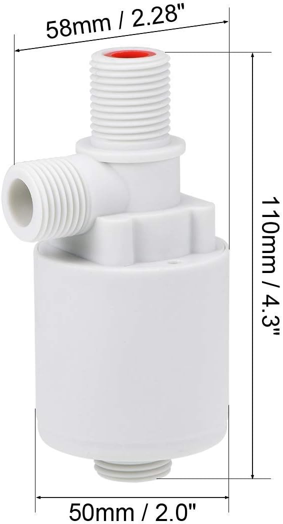 Yundxi 1/2" Automatic Water Level Control Valve Floating Ball Valve Tower Water Tank Float Valve (1/2", Vertical Outer Installation) - Image 5