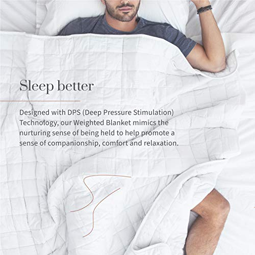 Everspread Weighted Blanket (5lbs, 34" x 48"), Dark Gray, Cotton with Glass Beads, Heavy Blanket