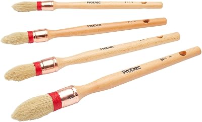 ProDec 4 Piece Pure Bristle Sash Brush Set for Precision Painting - Gloss Satin
