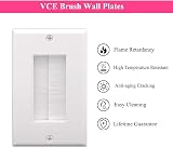 VCE 2 Pack White Single Gang Brush Wall Plate Cable Pass Through for TV HDMI view 3