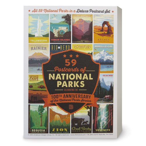 Deluxe National Parks Postcard Set is great for the National Park Service birthday celebration