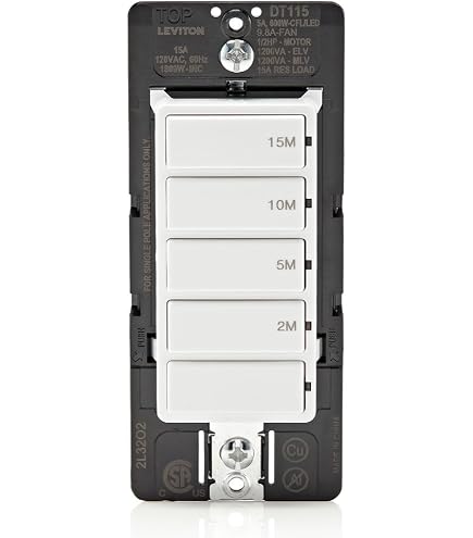 Intermatic EI235W Auto-Off Timer Switch - 15 To 120 Minute Countdown For Lights & Fans, Easy Install