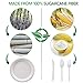 Gezond 250Pcs Disposable Dinnerware Set Compostable Sugarcane Paper Plates and Cutlery with Biodegradable Dinner Plates, Knives, Spoons and Forks for Birthday Party Picnic (White)