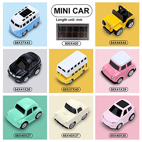Alpacasso 10 PCS Pull Back Cars Toys for Girls, Alloy Die Cast Toy Set Vehicles Micro Machines Model Party Supplies Toy Cars Set for Toddlers Boys Kids Age 2 3 4 5 6+ (Road Map/Sticker Included)