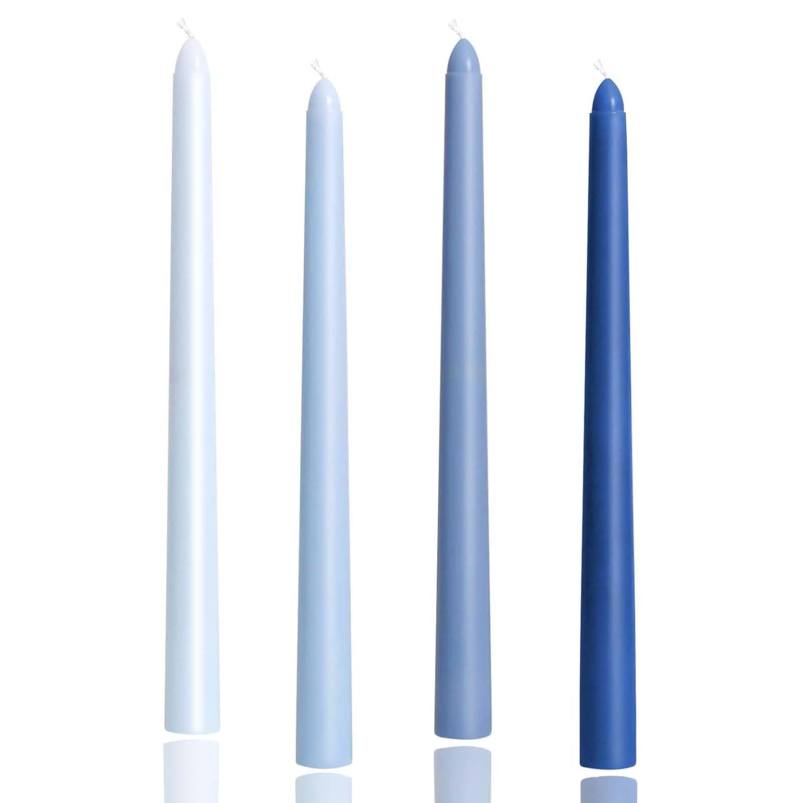 Photo 1 of 10in Gradient Taper Candles Set of 4 Pack Tapered Candle, Tall Candlesticks,for Dinner Party Wedding, Home Decor,Kitchen Decors,Christmas,Halloween (Blue Gradient, 10 inch)