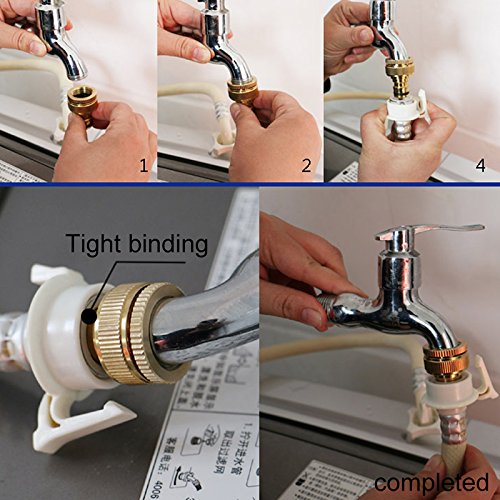 Solid Brass Threaded Hose Water Pipe Connector Tap Faucet Adapter for Garden