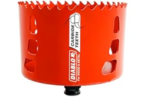 Diablo Carbide Teeth Hole Saw for Wood and Metal - Fits with Snap-Lock Plus Mandrel System, Tool-Free Plug Ejection - 4" Diameter, 2-3/8" Length - DHS4000CT