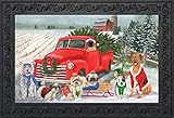 Briarwood Lane Holiday Dogs Christmas Doormat Pickup Truck Humor Indoor Outdoor 18